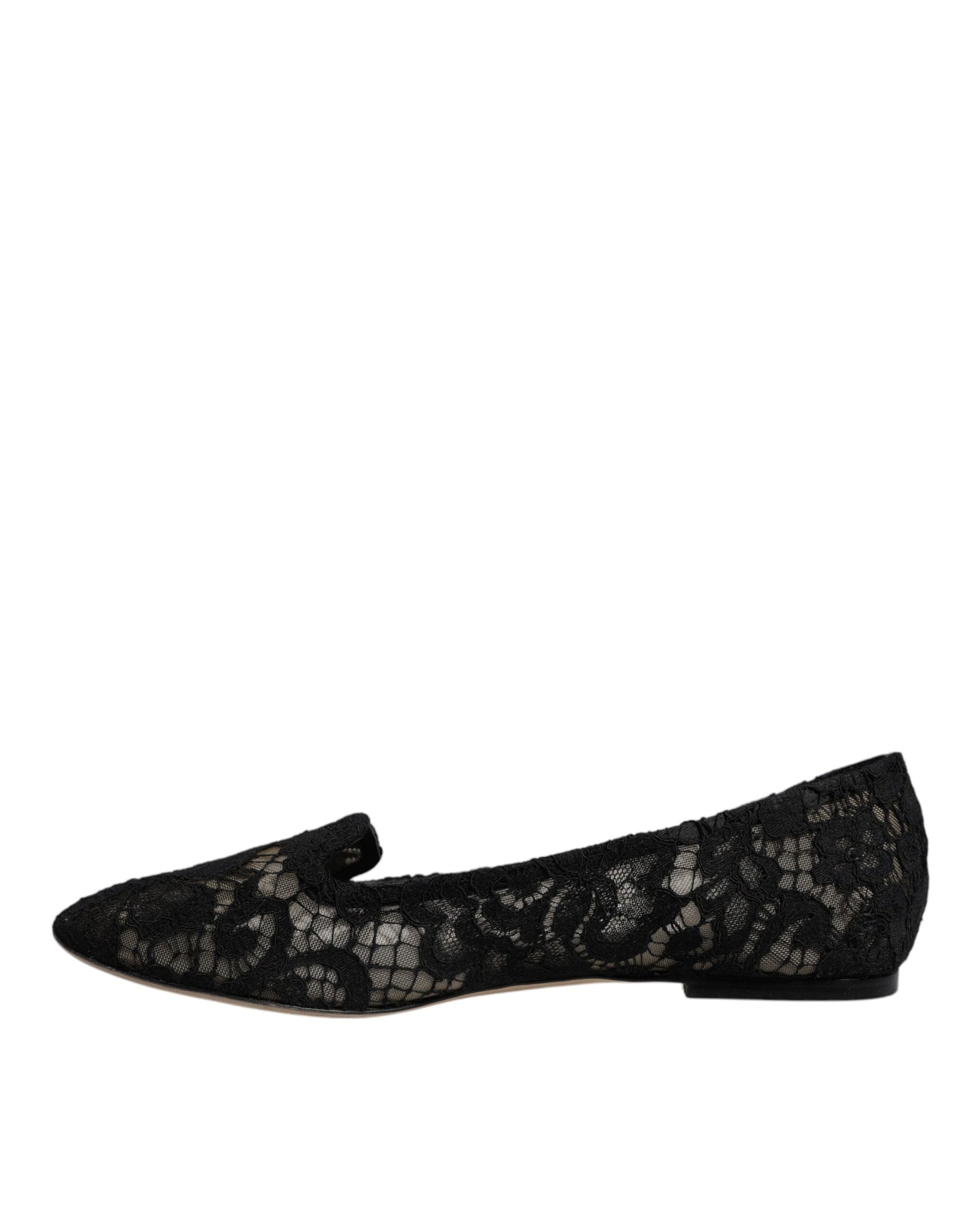 Dolce &amp; Gabbana – Schwarze Taormina-Schlupfschuhe mit Spitze