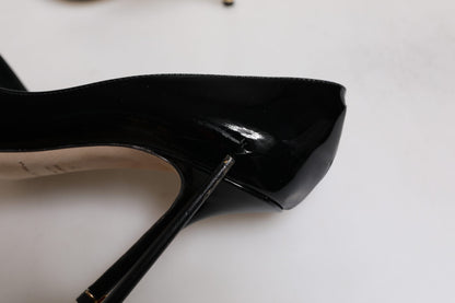 Dolce & Gabbana Black Patent Leather High Heels Pumps Shoes
