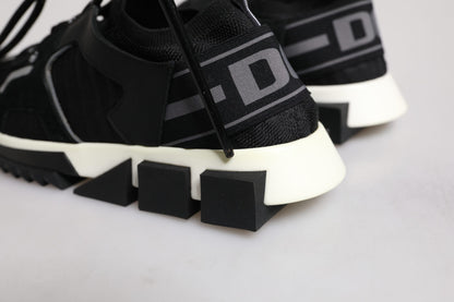 Dolce & Gabbana Black Mesh Sorrento Trekking Sneakers Shoes