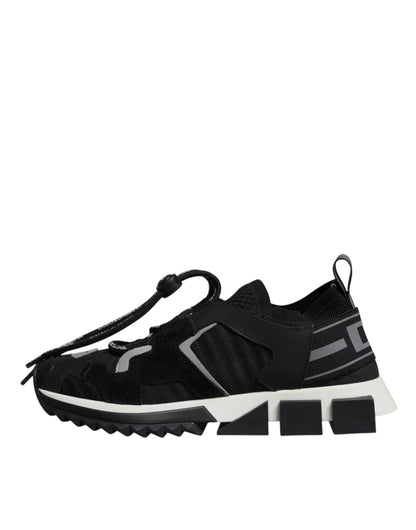 Dolce & Gabbana Black Mesh Sorrento Trekking Sneakers Shoes