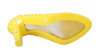Dolce &amp; Gabbana Gelbe Kristall Heels CINDERELLA Schuhe