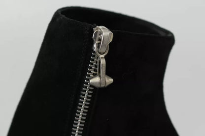 Philipp Plein – Schwarze Wildleder-Stiefeletten mit Nietenabsatz