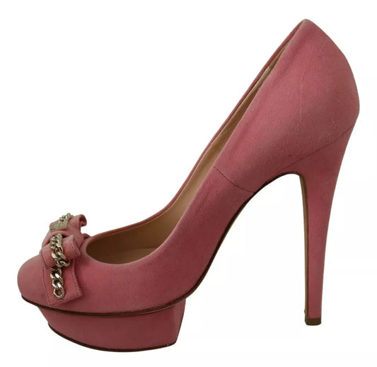 Elisabetta Franchi Pink Bow Stiletto Heel Pumps Schuhe