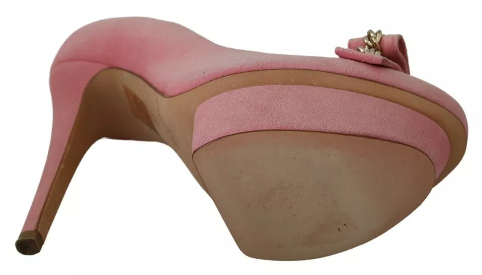 Elisabetta Franchi Pink Bow Stiletto Heel Pumps Schuhe