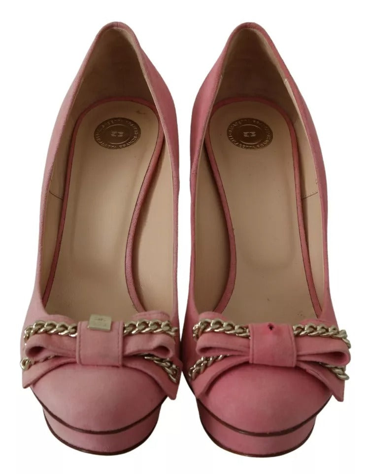 Elisabetta Franchi Pink Bow Stiletto Heel Pumps Schuhe