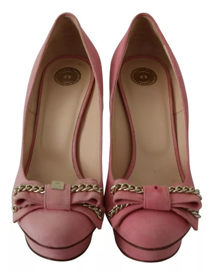 Elisabetta Franchi Pink Bow Stiletto Heel Pumps Schuhe