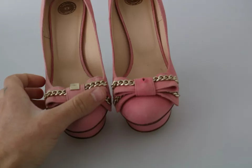 Elisabetta Franchi Pink Bow Stiletto Heel Pumps Schuhe