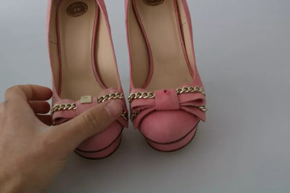 Elisabetta Franchi Pink Bow Stiletto Heel Pumps Schuhe