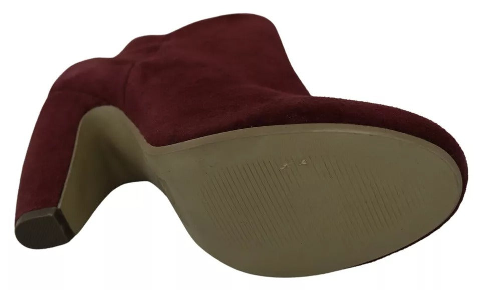 Steve Madden – Penelope – Stiefeletten aus Wildleder in Kastanienbraun