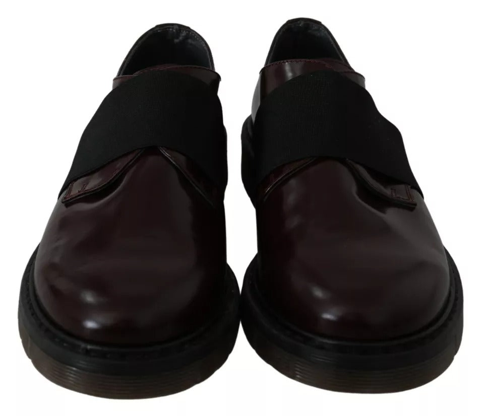 Dr. Martens – Dunkelbraune Lederschuhe mit elastischem Riemen