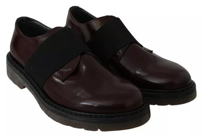 Dr. Martens – Dunkelbraune Lederschuhe mit elastischem Riemen