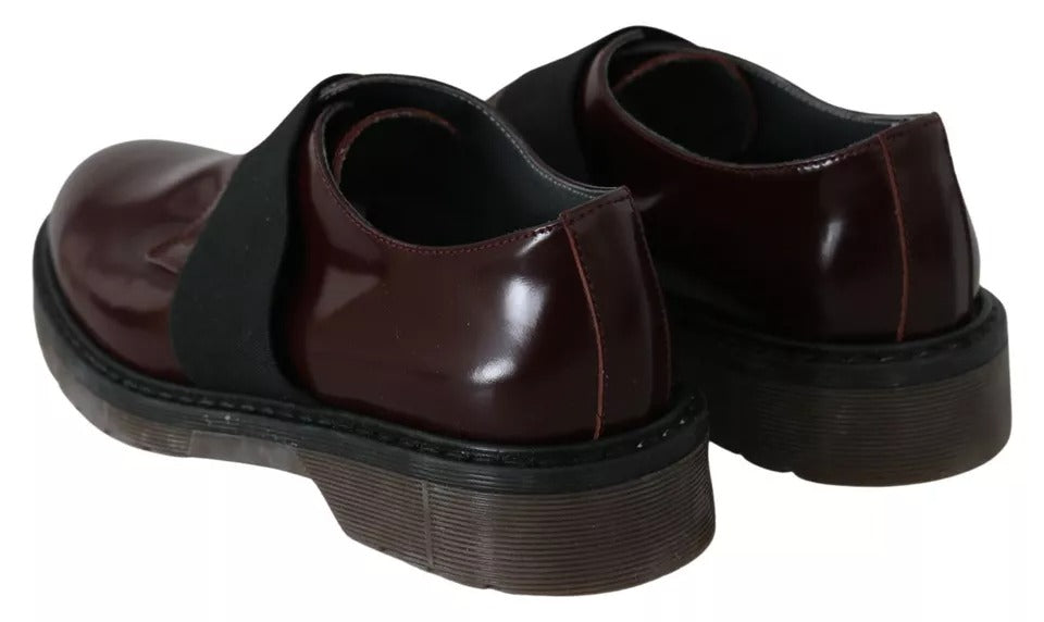 Dr. Martens – Dunkelbraune Lederschuhe mit elastischem Riemen