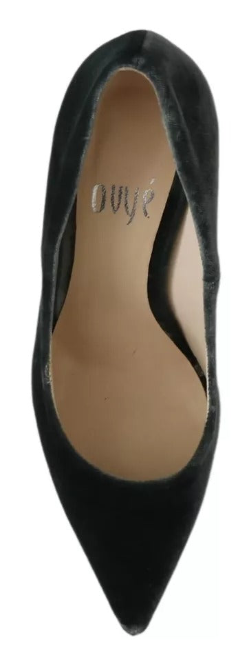 حذاء Ovyé Grey Velvet Dress Stiletto Pumps