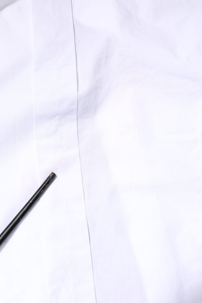 Dolce &amp; Gabbana – Weißes, GOLDfarbenes Hemd aus Baumwollpopeline mit Latz