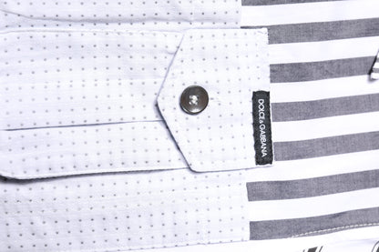 Dolce &amp; Gabbana – Freizeithemd mit mehrfarbigen Streifen und Button-Down-Kragen