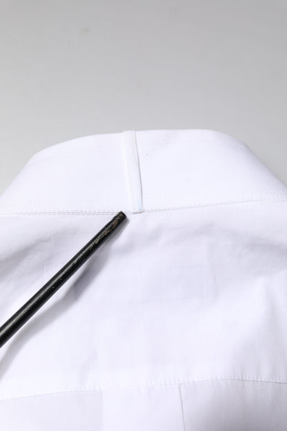 Dolce &amp; Gabbana Weiß GOLD Baumwollpopeline Latz Formelles Herrenhemd