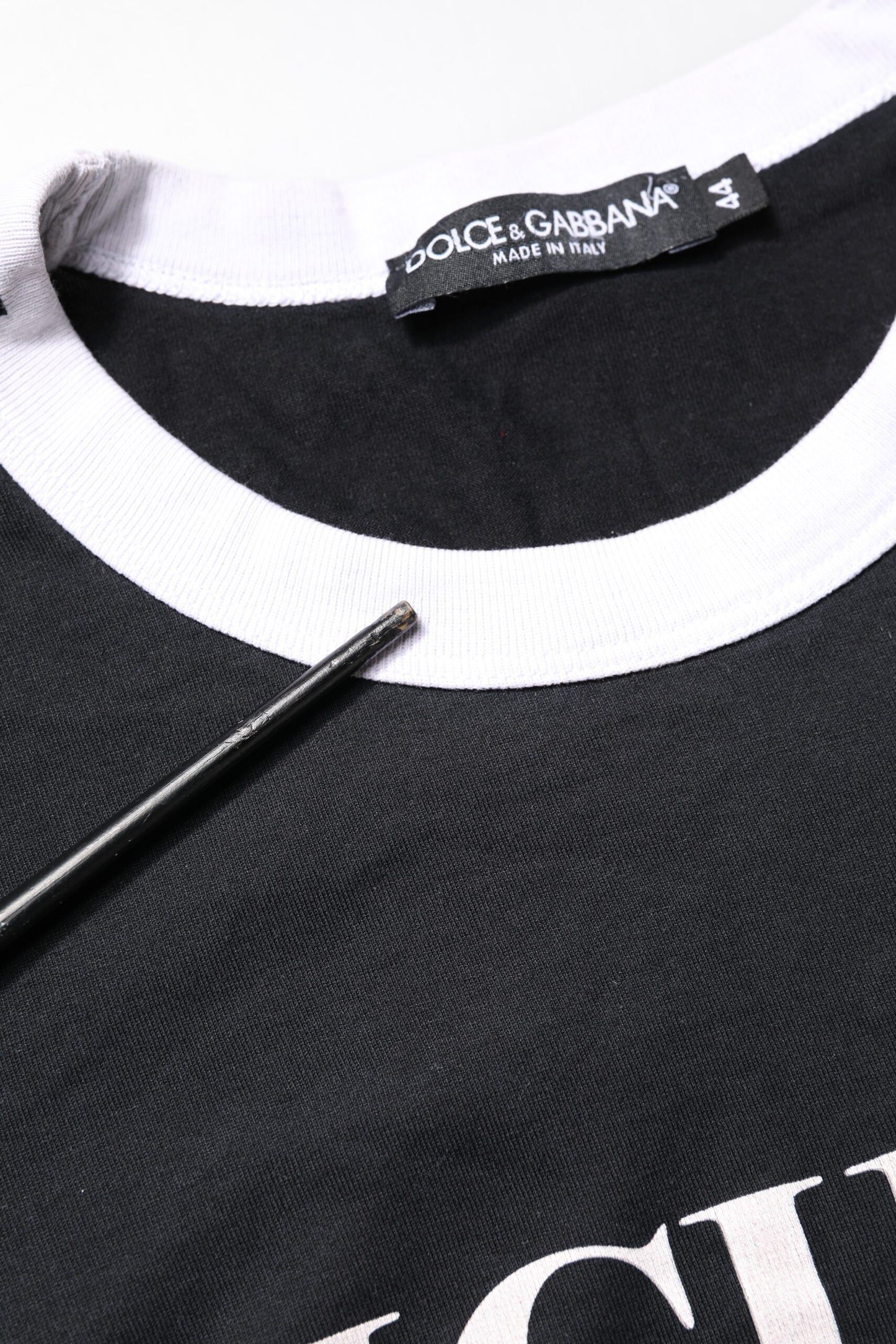 Dolce &amp; Gabbana – Schwarzes Sicilia-T-Shirt mit Rundhalsausschnitt und kurzen Ärmeln