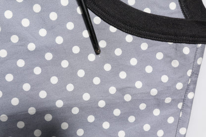 Dolce &amp; Gabbana Graues T-Shirt mit Rundhalsausschnitt und Pin-Up-Print mit Polka Dots