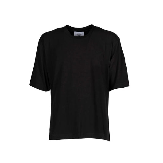 Schwarzes Baumwoll-T-Shirt von Alpha Studio