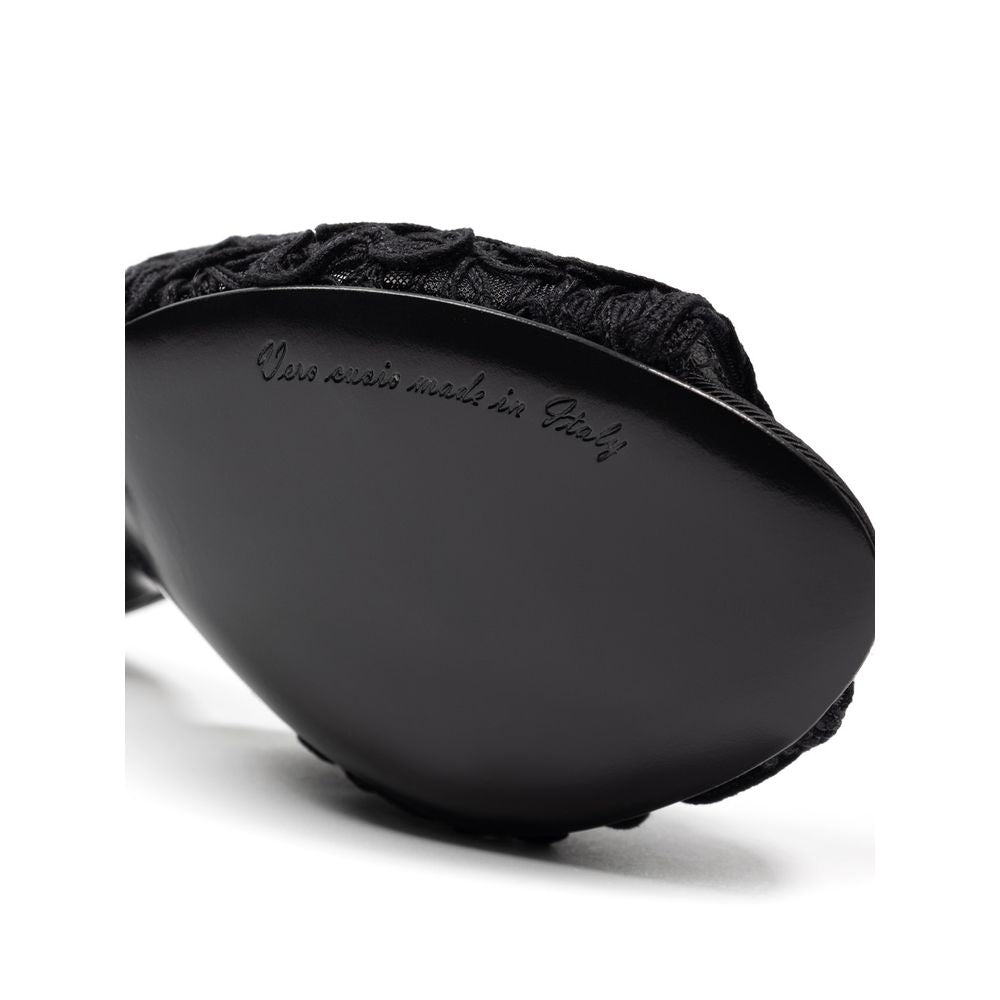 Dolce & Gabbana Black Cotton Mules