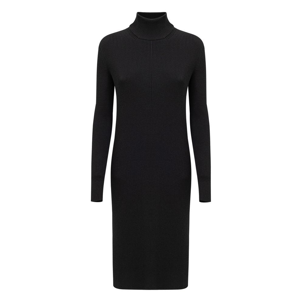 Langes Kleid aus schwarzer Wolle von Bottega Veneta