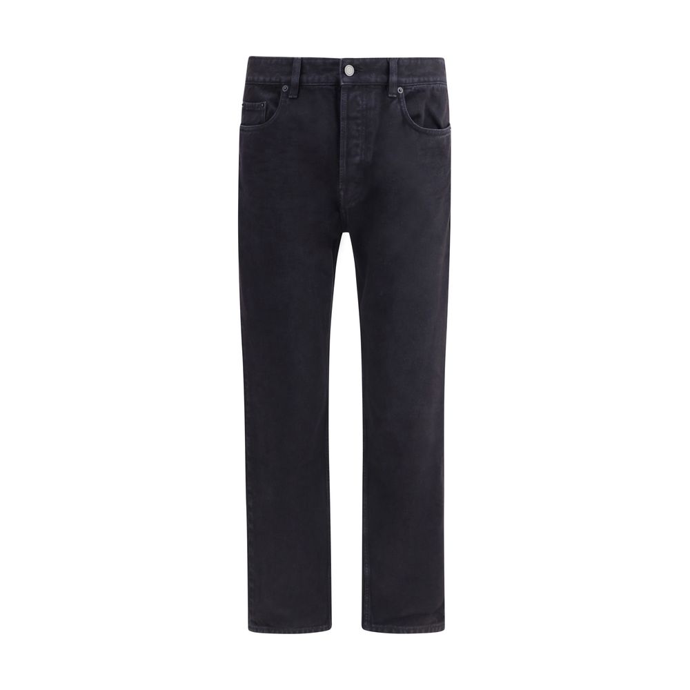 Saint Laurent Schwarze Baumwoll-Jeans mit geradem Bein