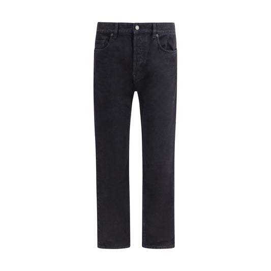 Saint Laurent Schwarze Baumwoll-Jeans mit geradem Bein