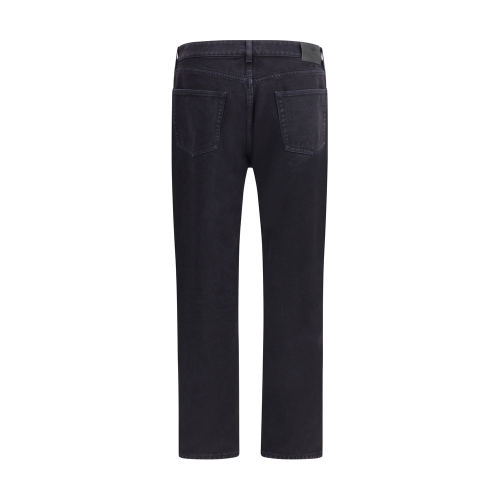 Saint Laurent Schwarze Baumwoll-Jeans mit geradem Bein