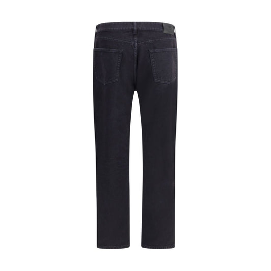 Saint Laurent Schwarze Baumwoll-Jeans mit geradem Bein
