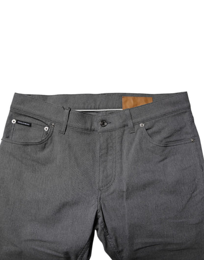 Dolce &amp; Gabbana – Graue Skinny-Jeans aus Baumwollstretch