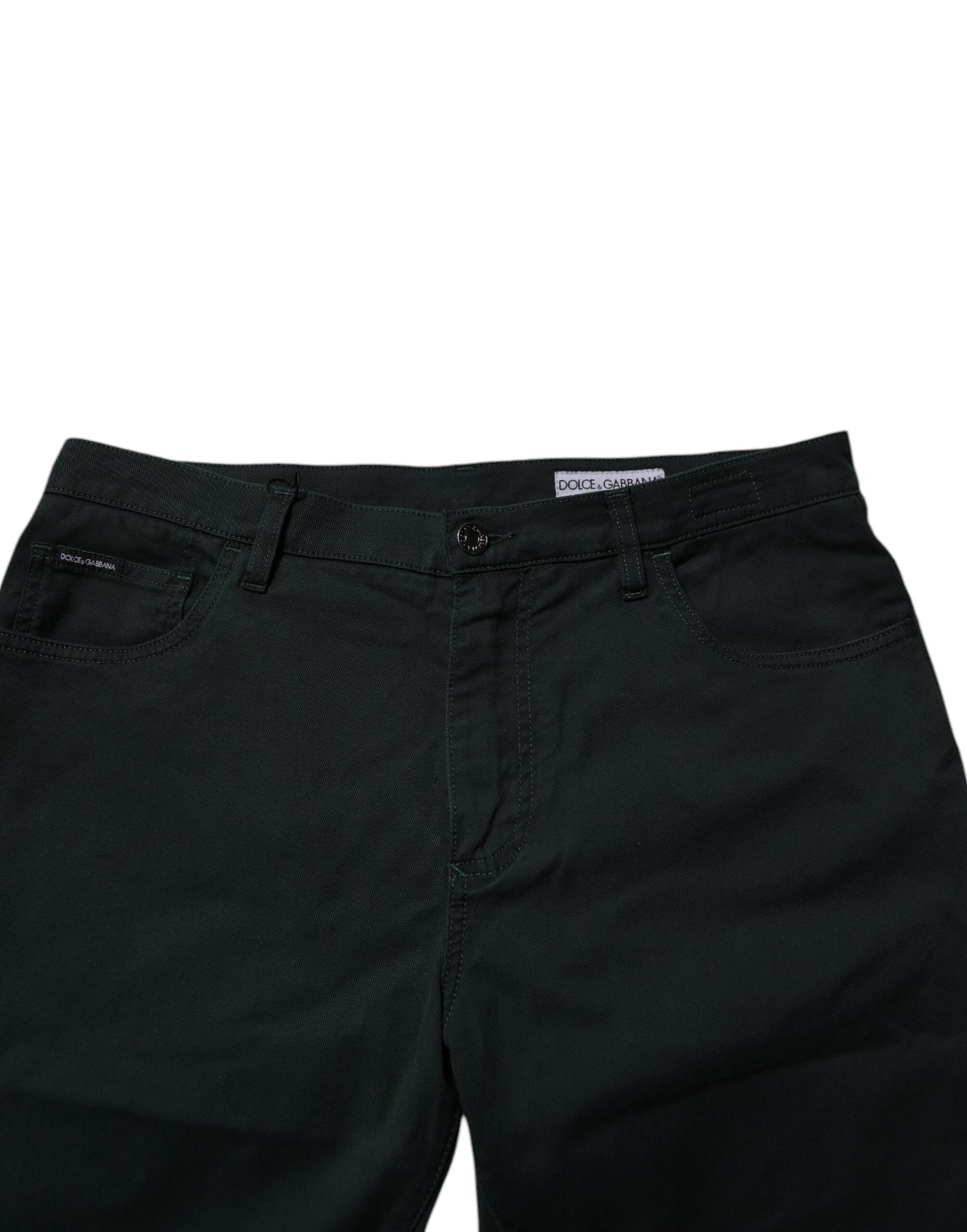 Dolce &amp; Gabbana Dunkelgrüne, lockere Herren-Jeans aus Baumwolle