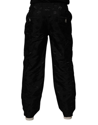 Dolce &amp; Gabbana – Schwarze Hose mit geradem Bein und Logo-Monogramm