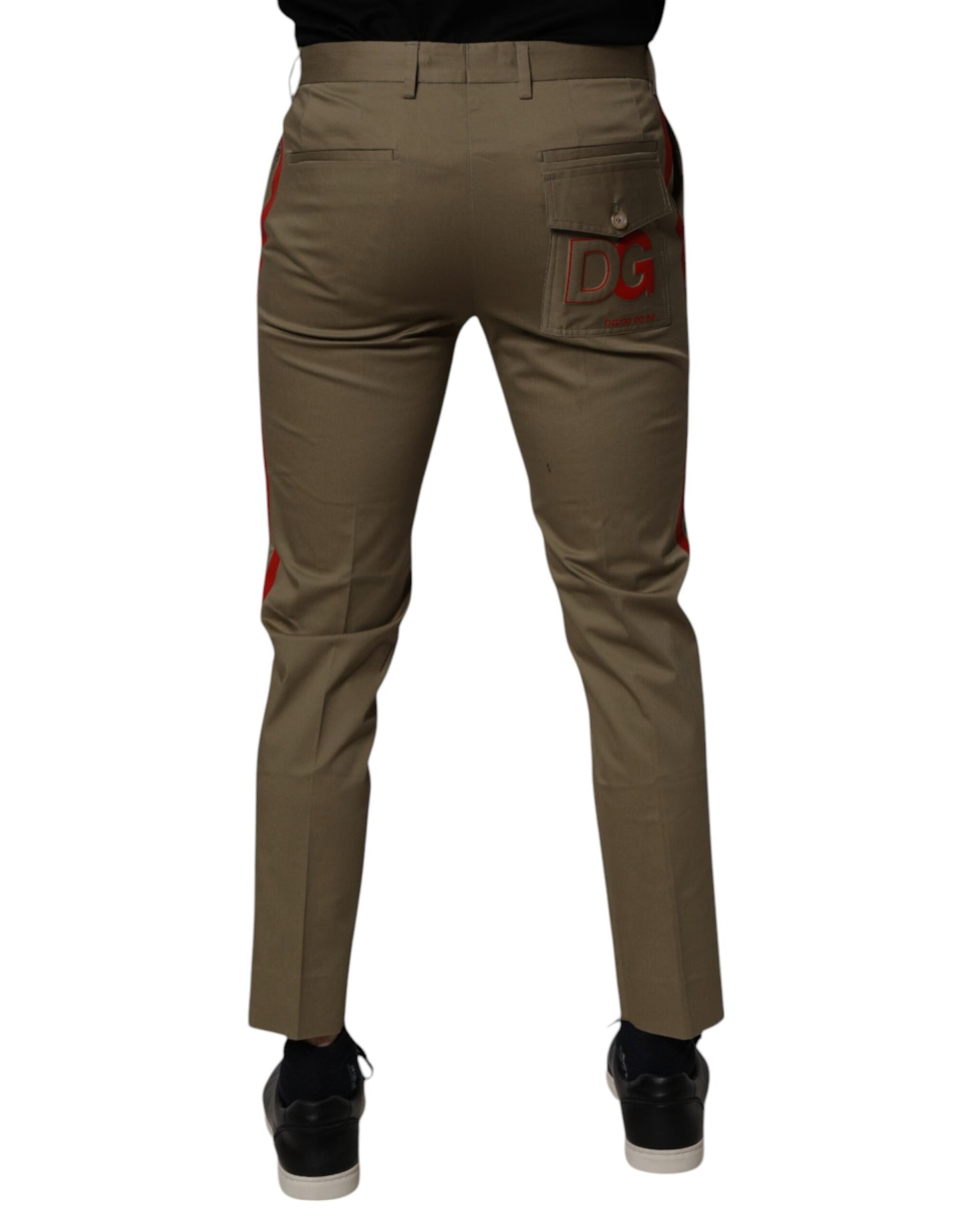 Dolce &amp; Gabbana – Karottenhose aus Baumwolle in Dunkelkhaki