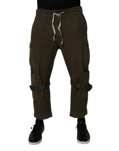 Dolce &amp; Gabbana Braune Cargohose aus Baumwollstretch
