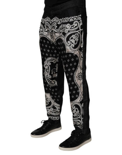 Dolce &amp; Gabbana – Schwarze Skinny-Jeans aus Baumwoll-Bandana