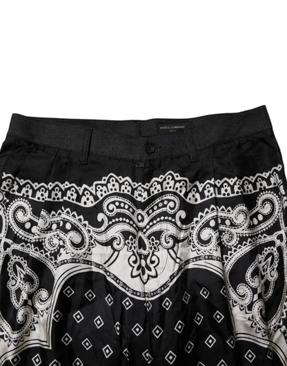 Dolce &amp; Gabbana – Schwarze Skinny-Jeans aus Baumwoll-Bandana