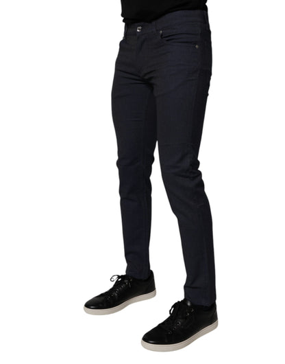 Dolce &amp; Gabbana Dunkelblaue Skinny-Jeans aus Baumwollstretch
