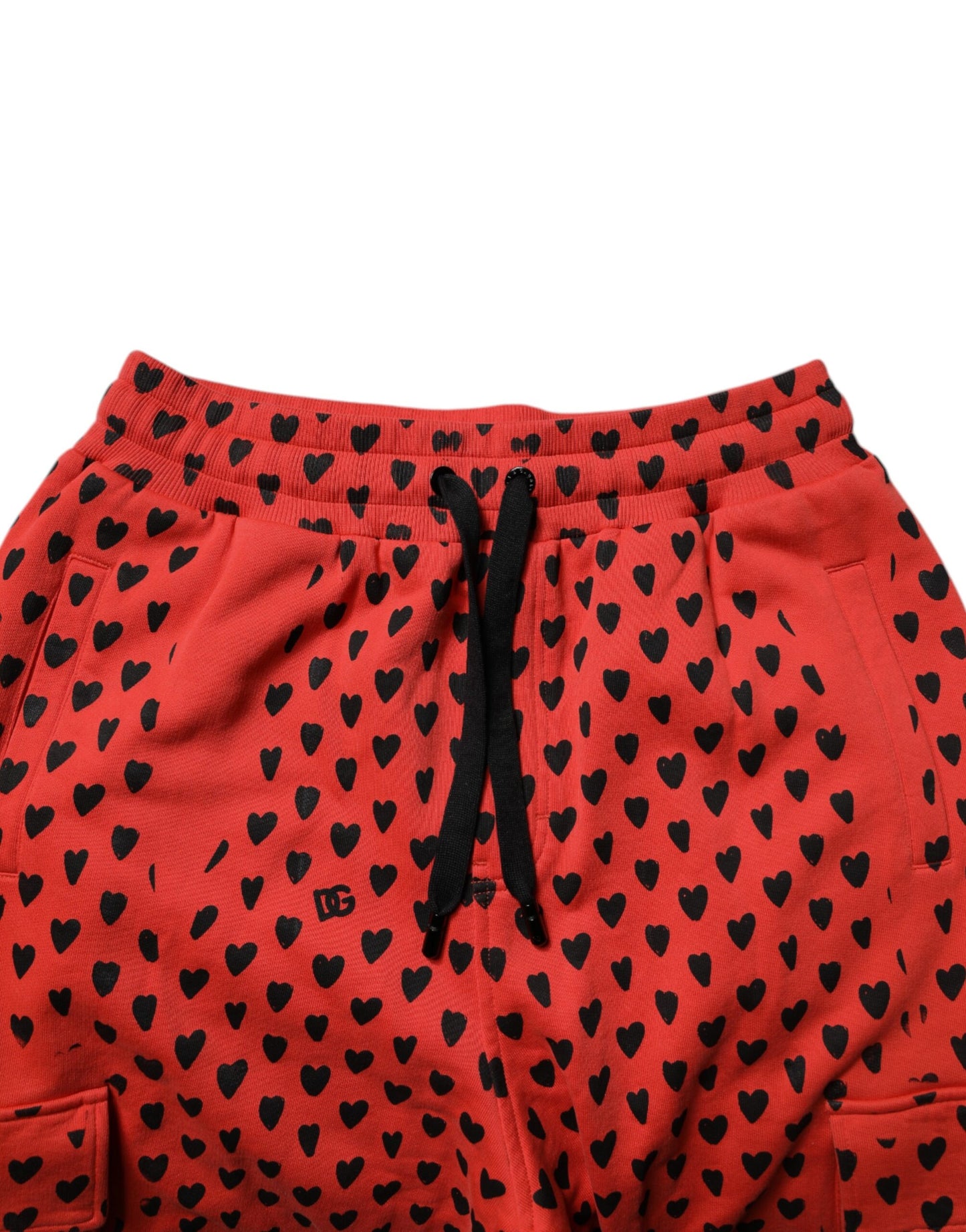 Dolce &amp; Gabbana Red Hearts Cargo Jogger Herren Jogginghose