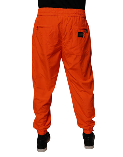 Dolce &amp; Gabbana Orange Polyester Herren Jogger Jogginghose