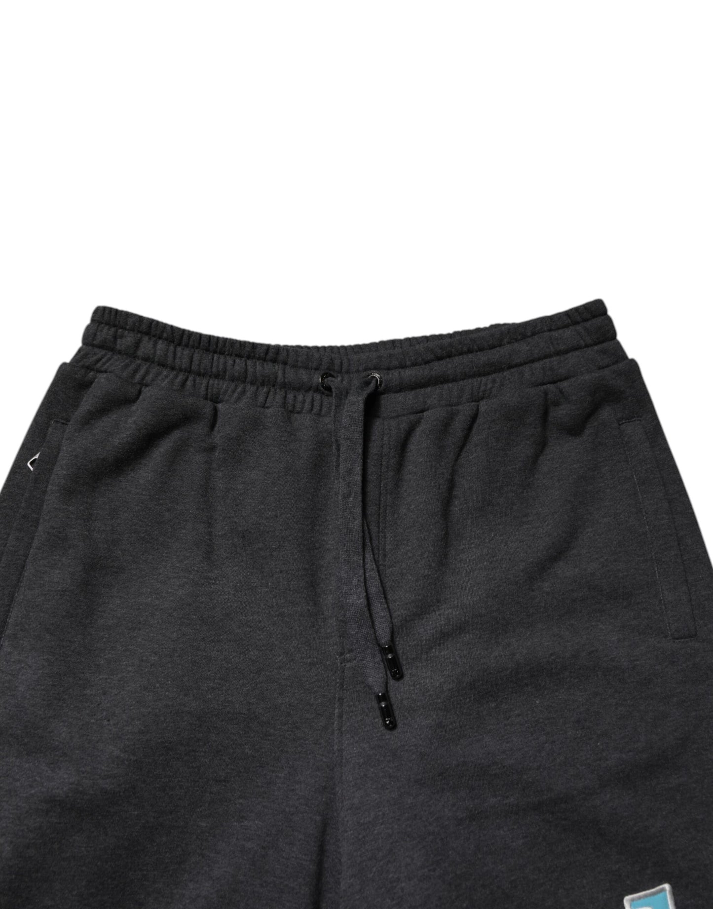 Dolce &amp; Gabbana Dunkelgraue, gerade geschnittene Jogginghose aus Baumwolle