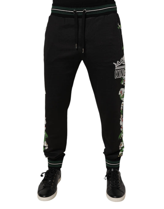 Dolce &amp; Gabbana Schwarze Jogginghose mit Blumenmuster für Herren