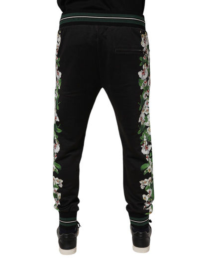 Dolce &amp; Gabbana Schwarze Jogginghose mit Blumenmuster für Herren