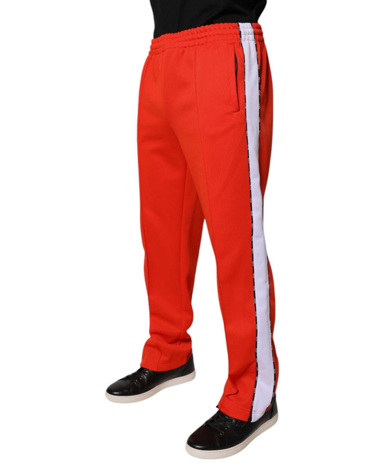 MSGM Rot Weiß Mid Waist Herren Jogger Jogginghose Hose