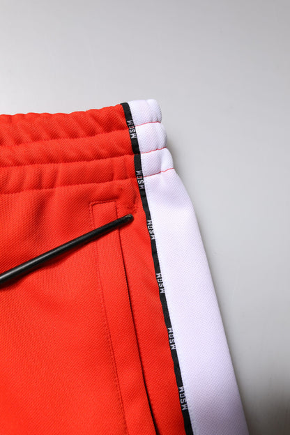 MSGM Rot Weiß Mid Waist Herren Jogger Jogginghose Hose