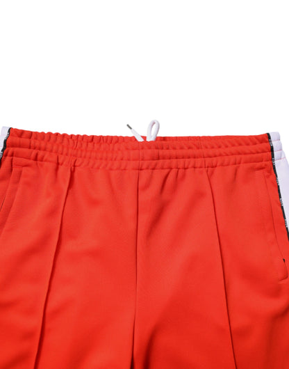 MSGM Rot Weiß Mid Waist Herren Jogger Jogginghose Hose