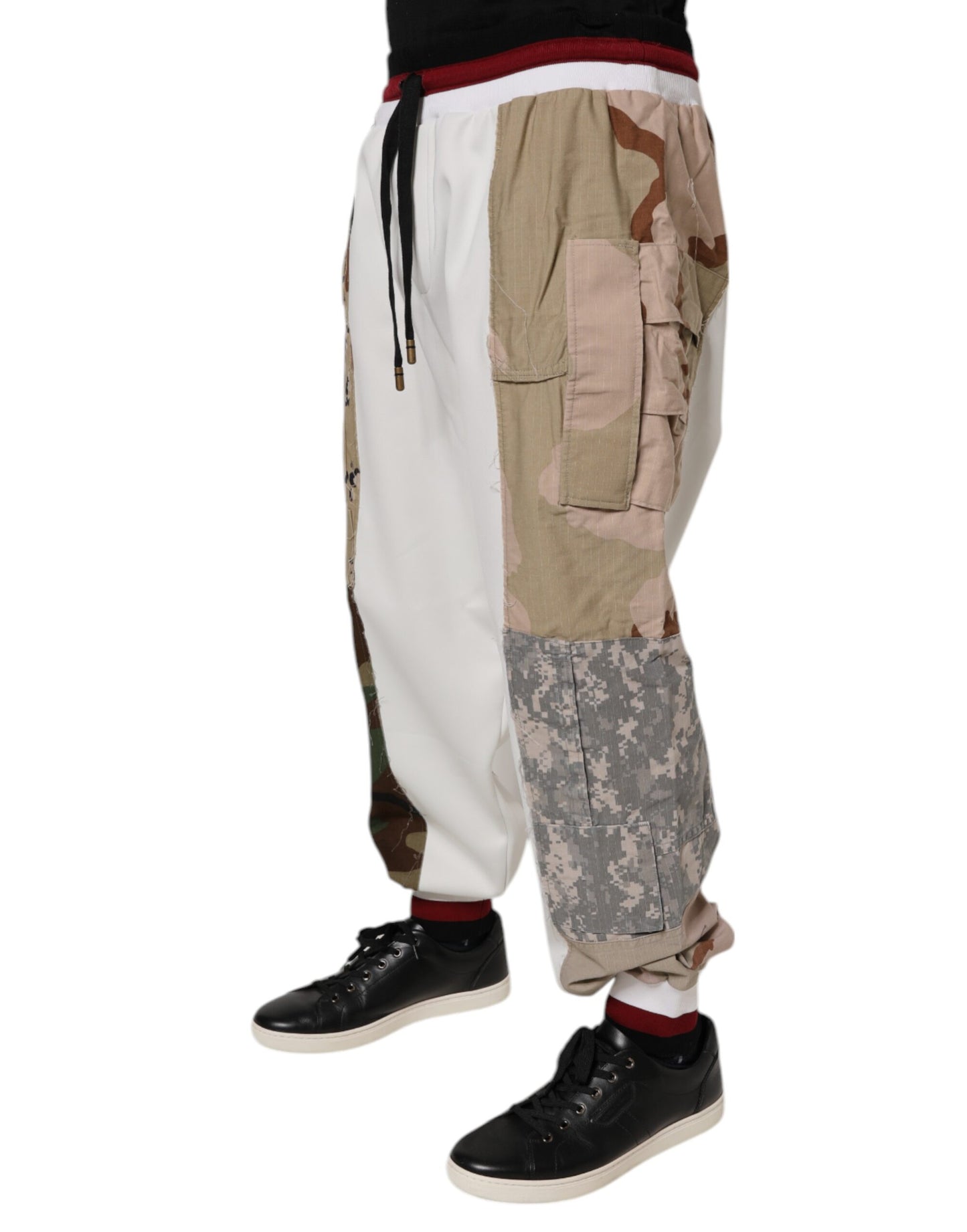 Dolce &amp; Gabbana – Weiße Jogginghose mit Camouflage-Patchwork