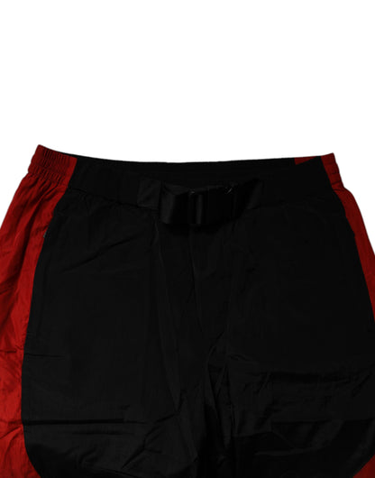 Dolce &amp; Gabbana – Jogginghose mit Leopardenmuster in Schwarz und Rot