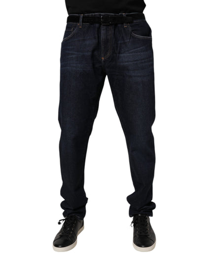 Dolce &amp; Gabbana Dunkelblaue Skinny-Jeans aus Baumwollstretch