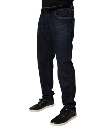 Dolce &amp; Gabbana Dunkelblaue Skinny-Jeans aus Baumwollstretch