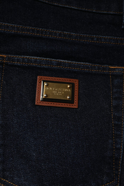 Dolce &amp; Gabbana Dunkelblaue Skinny-Jeans aus Baumwollstretch
